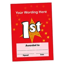 Personalised 1st Place Certificate - A5