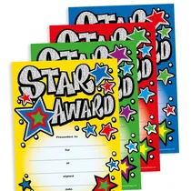 Holographic Star Award Certificates (20 Certificates - A5) Brainwaves