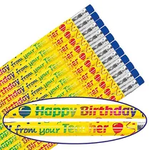 Happy Birthday from Your Teacher Metallic Pencils (Pack of 12)