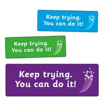 Keep Trying. You Can Do It! Stickers (56 Stickers - 46mm x 16mm)