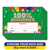 Holographic 100% Attendance Certificates (A5)