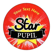 Personalised Holographic Star Pupil Stickers (72 Stickers - 35mm)