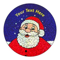 Personalised Holographic Santa Stickers (72 Stickers - 35mm)