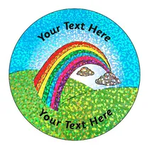 Personalised Holographic Rainbow Stickers (72 Stickers - 35mm)