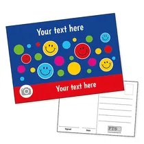 Personalised Happy faces Postcard (A6)