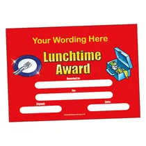 Personalised Lunchtime Award Certificate (A5)