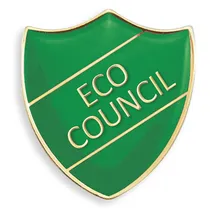 Eco Council Shield Badge - Enamel (Green) 