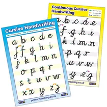 Cursive Handwriting Copy Card A4 LAMINATED