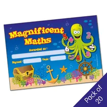 Magnificent Maths Certificates - Octopus (20 Certificates - A5)