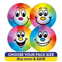 Rainbow Smiley Stickers (32mm) Brainwaves