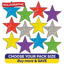 Sparkly Coloured Star Stickers (18mm)