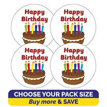 Scented Chocolate Happy Birthday Stickers  (32mm)