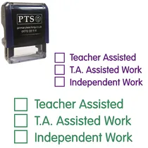 Teacher Assisted / TA Assisted / Independent Work Stamper (38mm x 15mm)