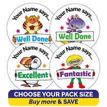 Personalised SCENTED Character Stickers - Bubblegum (37mm) 