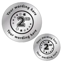 Personalised Metallic 2nd Stickers - Silver