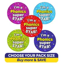 Holographic Phonics Super Star Stickers (25mm)