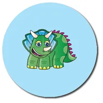 Personalised Dinosaur Stickers - Triceratops (35 per sheet - 37mm)