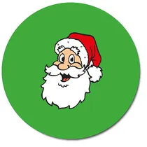 Personalised Santa Stickers - Green (35 per sheet - 37mm)