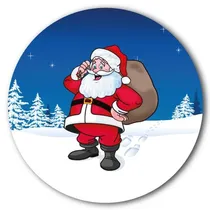 Personalised Father Christmas Stickers (35 per sheet - 37mm)