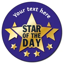 Personalised Star of the Day Stickers (35 per sheet - 37mm)