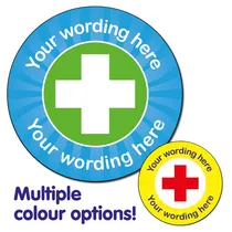 Personalised First Aid Stickers (35 per sheet - 37mm)