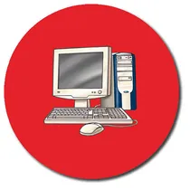 Personalised Computer Stickers - Red (35 per sheet - 37mm)