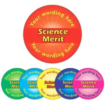 Personalised Science Merit Stickers (70 per sheet - 25mm)
