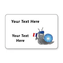 Personalised French Stickers (32 per sheet - 46mm x 30mm)