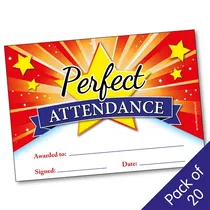 Perfect Attendance Certificates (20 Certificates - A5)