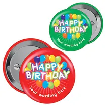 Personalised Happy Birthday Badges (10 Badges)