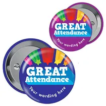 CUSTOMISED Great Attendance Badges (10 Badges)