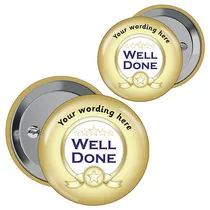Personalised Well Done Badges - Gold (10 Badges)
