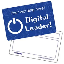 Personalised Digital Leader Plastic CertifiCARD - Blue (86mm x 54mm)