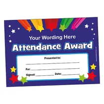 Personalised Attendance Award Certificate (A5)