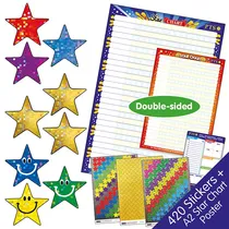 Star Chart and Stickers (Double Sided A2 Poster with 420 Star Stickers)