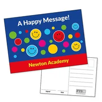 PERSONALISED Happy Faces Postcard (A6 in size)