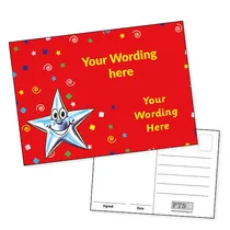 Personalised Smiley Star Postcard (A6 in size)