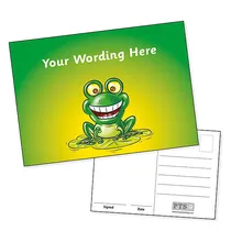 Personalised Green Frog Postcard (A6 in size)