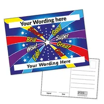 Personalised Blue Positive Words Postcard (A6)