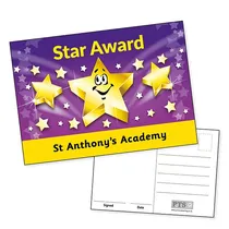 PERSONALISED Star Award Postcard (A6 in size)