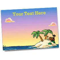 Personalised Pirate Island Sticker Collector Card (A5)