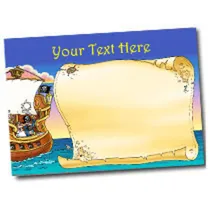 Personalised Pirate Ship Sticker Collector Card (A5)