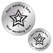 Personalised Metallic Silver Star Stickers