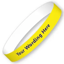 Personalised School Trip Wristbands - SET OF 5 -  Yellow (15mm x 250mm)