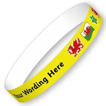 Personalised Welsh Flag Wristbands (A5)