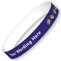 Personalised Crown Wristbands (5 Wristbands - 15mm x 250mm)