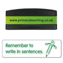 Remember to Write in Sentences Stakz Stamper - Green Ink (44mm x 13mm)