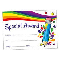 Scented Sherbert Certificates - Special Award (20 Certificates - A5)