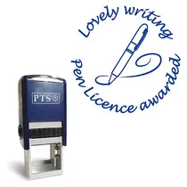 Lovely Writing Pen Licence Awarded Stamper - Blue Ink (25mm)