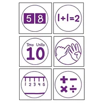 Pedagogs Marking Stampers - Numeracy - Set of 6 (25mm - Purple ink)